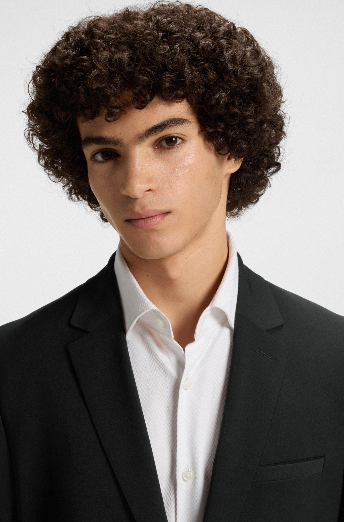 Slim-fit blazer in patterned wool Product Image