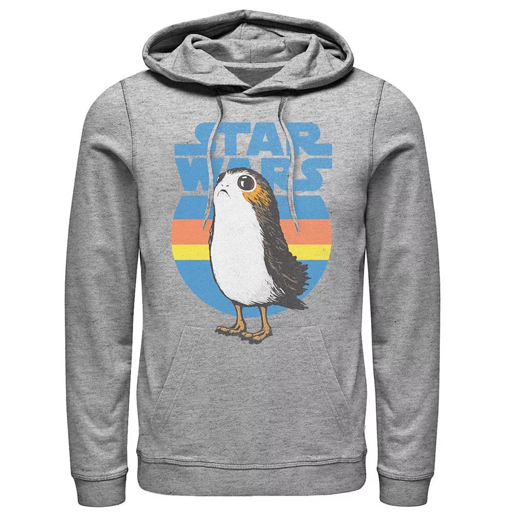 Men's Star Wars Last Jedi Porg Retro Stripes Logo Hoodie,  Product Image