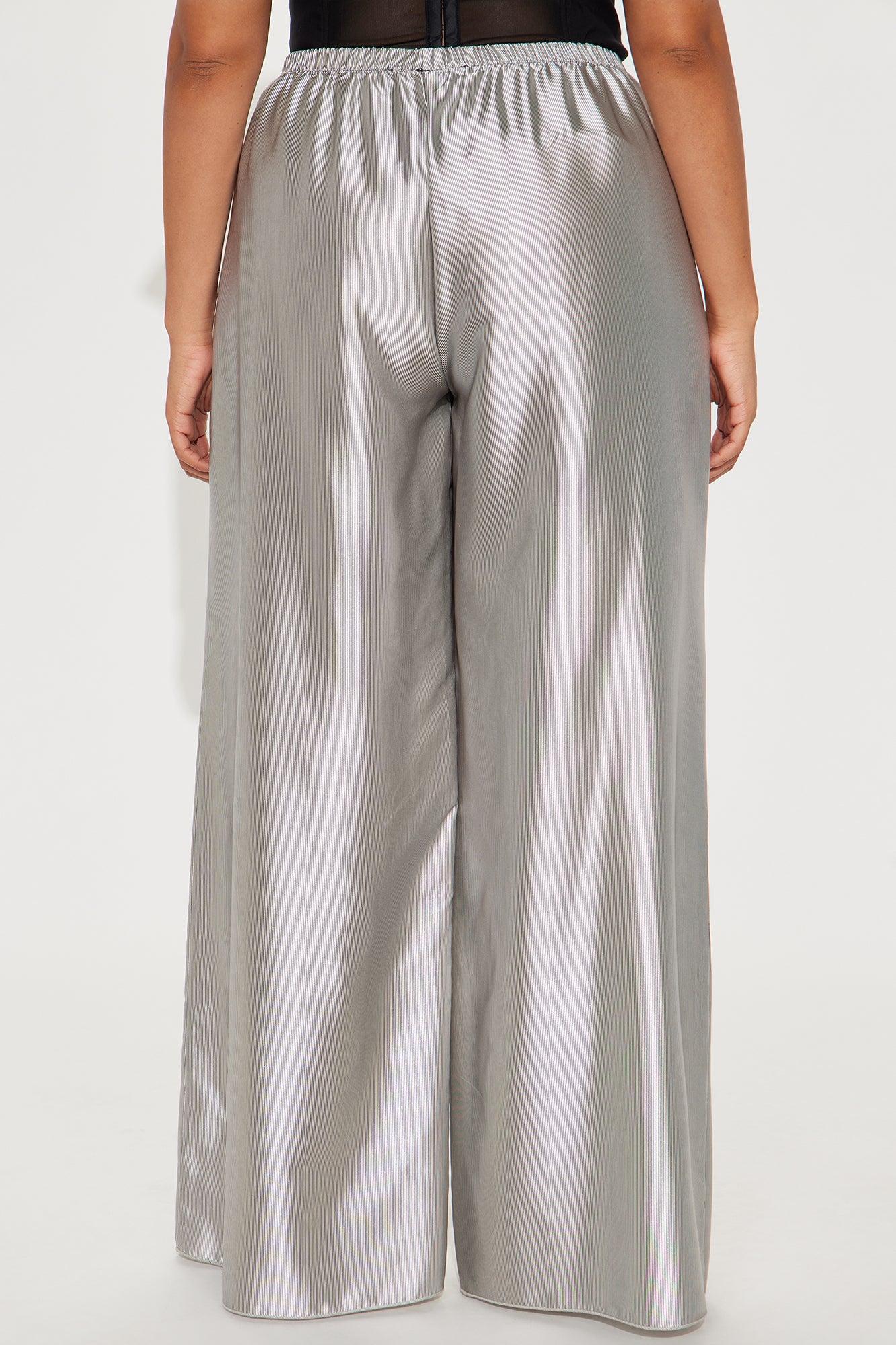 Emeline Pinstripe Satin Pant - Black/combo Product Image