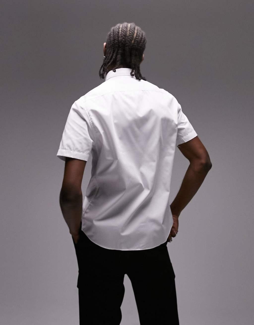 Topman short sleeve smart shirt in white Product Image