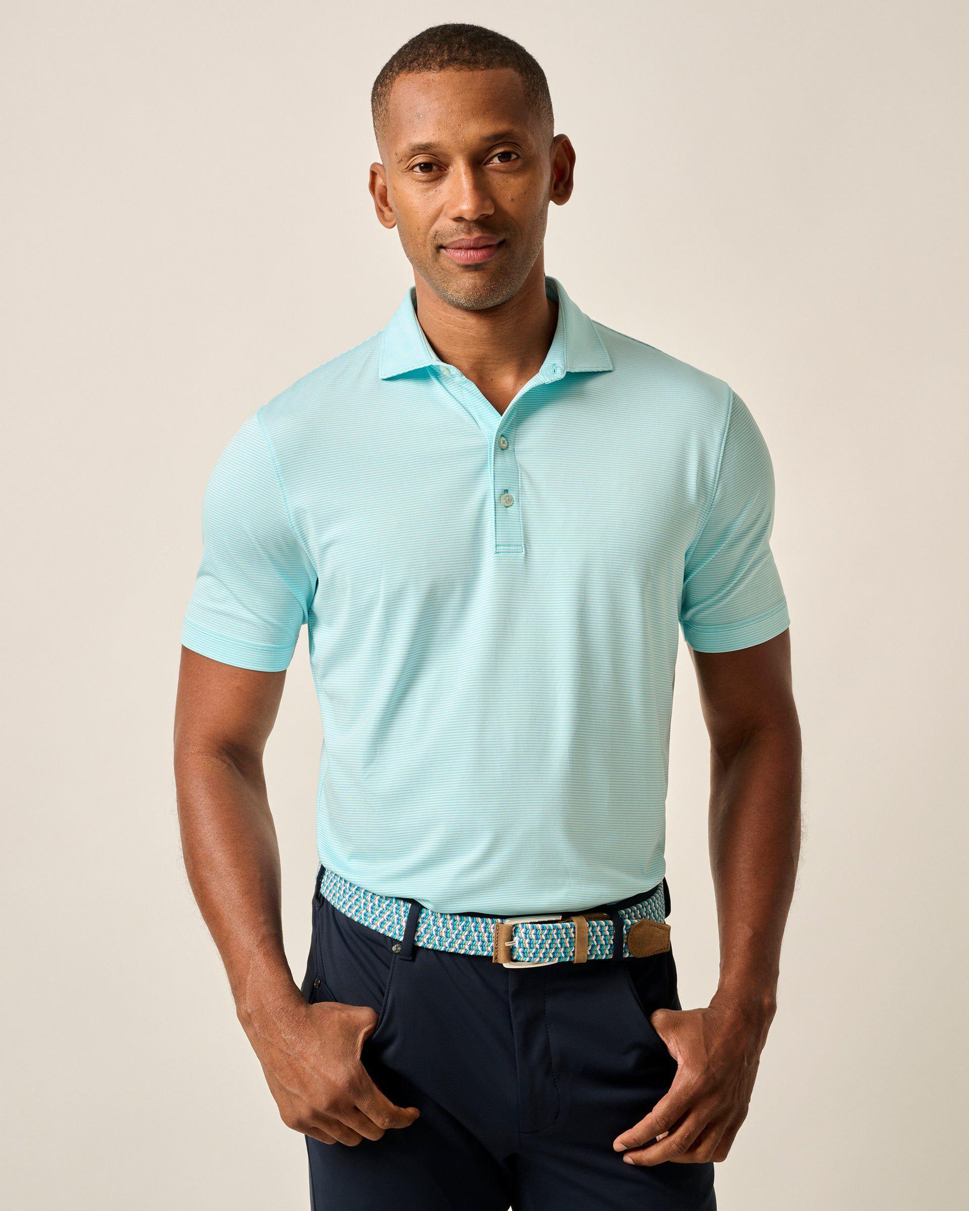 PerryGolf Performance Jersey Polo - Lyndonn Stripe Product Image