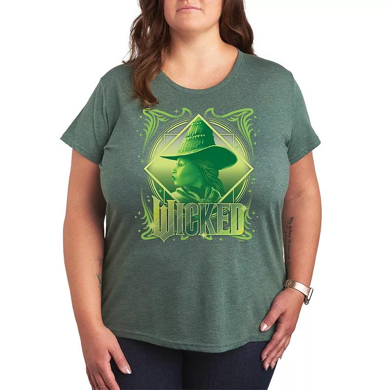 Plus Size Wicked Elphaba Portrait Tee, Women's, Size: 3XL, Black Product Image