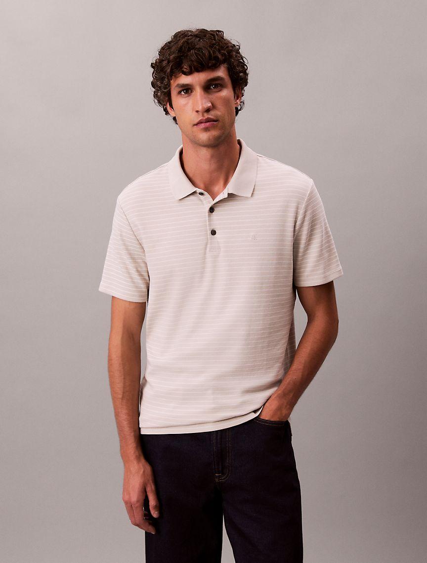Cotton Blend Stripe Classic Polo Shirt  Product Image