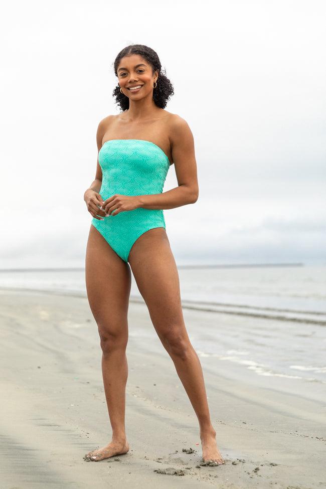 Coral Reef Mint Textured One Piece Swimsuit FINAL SALE Product Image