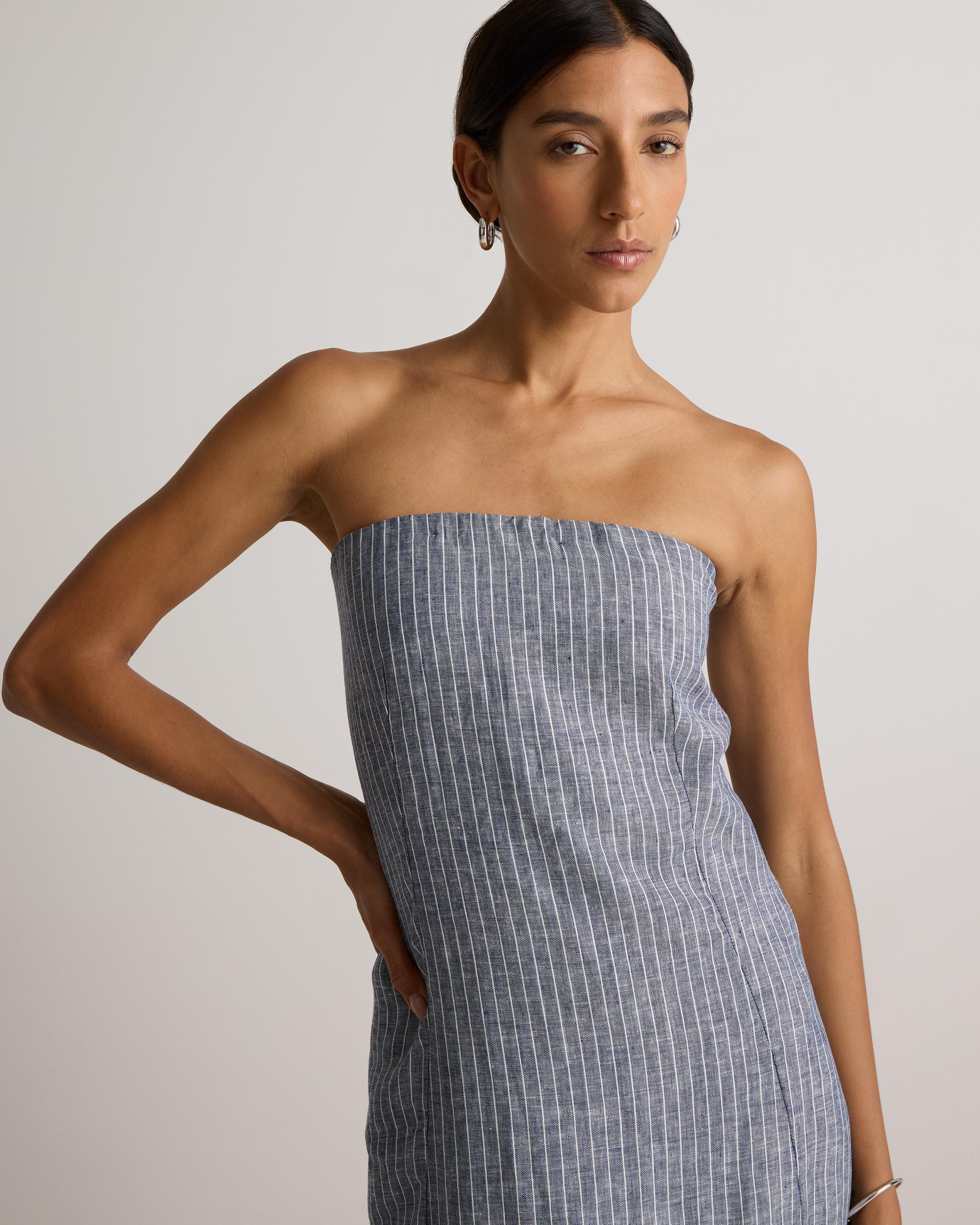 Quince | Women's 100% European Linen Strapless Maxi Dress Product Image