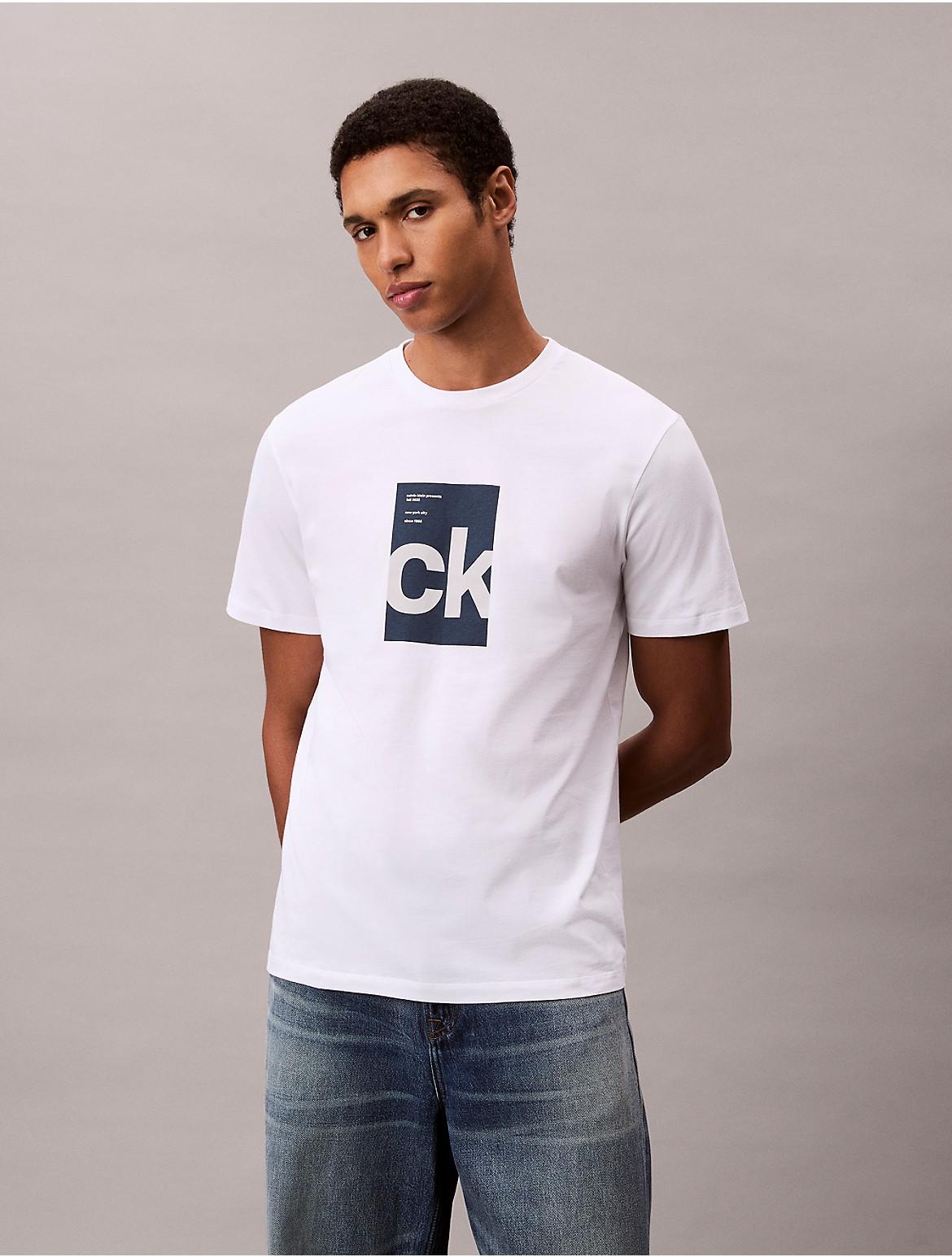 Calvin Klein Mens Monogram Logo Center Box Graphic Classic T-Shirt - Pink Product Image
