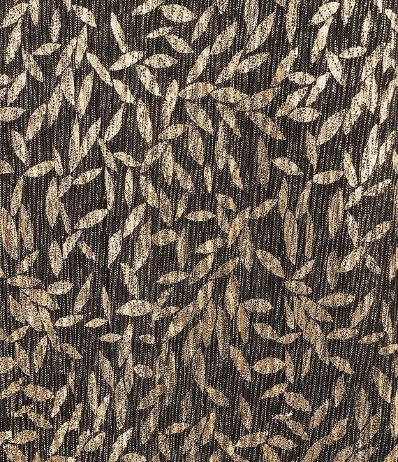 Marina Keyhole Neck Long Sleeve Metallic Printed Sheath Dress Product Image