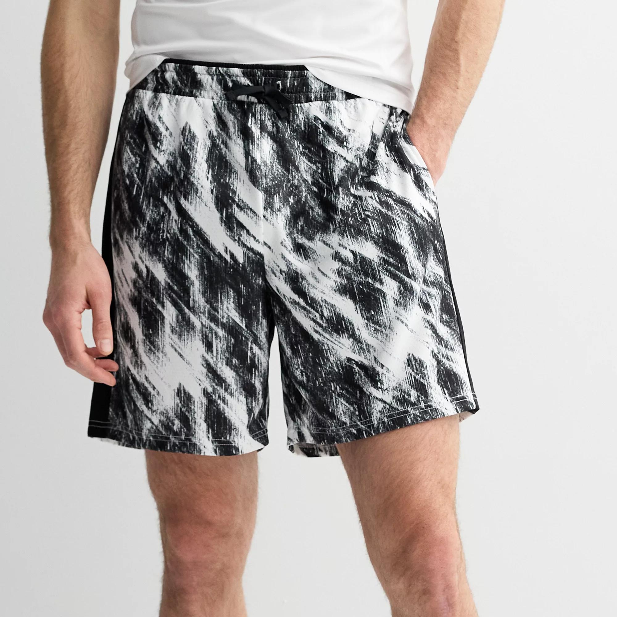 Men's Tek Gear® Retro 8 in. Basketball Shorts, Size: Small, White Glitch Product Image