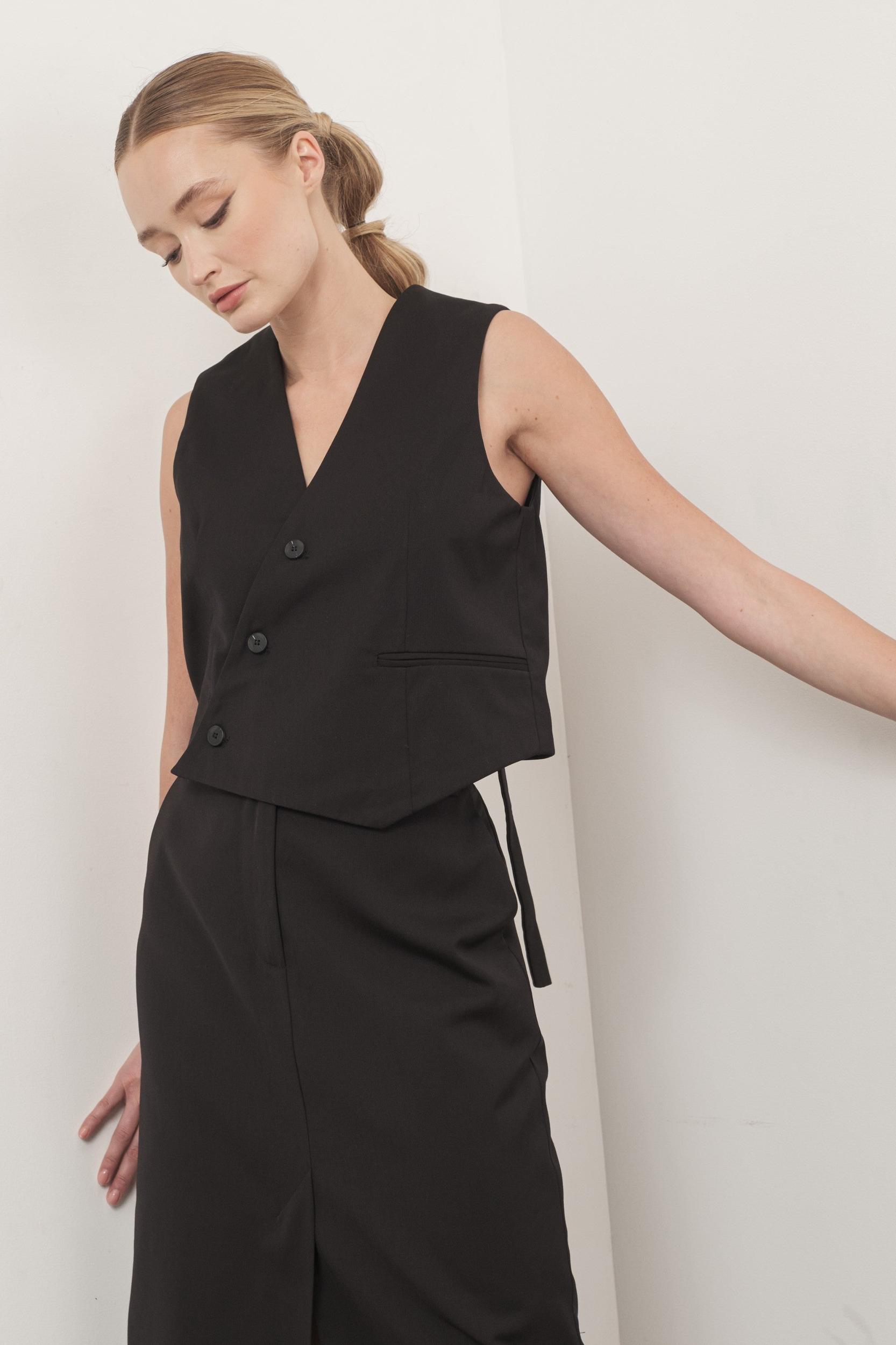 Asymmetrical Button Vest Product Image