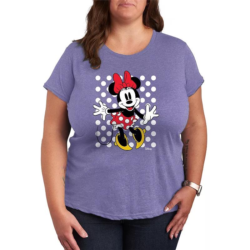 Disney's Minnie Mouse Plus With Dots Graphic Tee, Women's,  Product Image