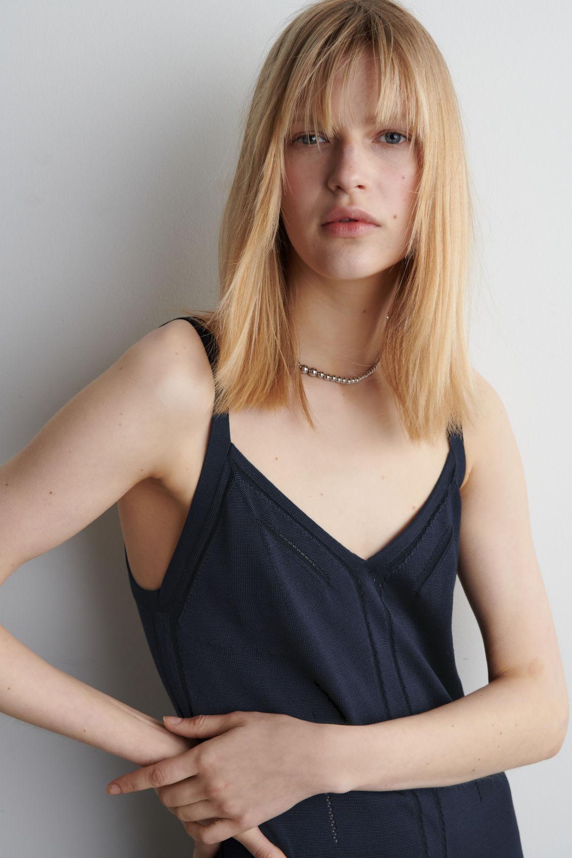 KNITTED MIDI SLIP DRESS Product Image