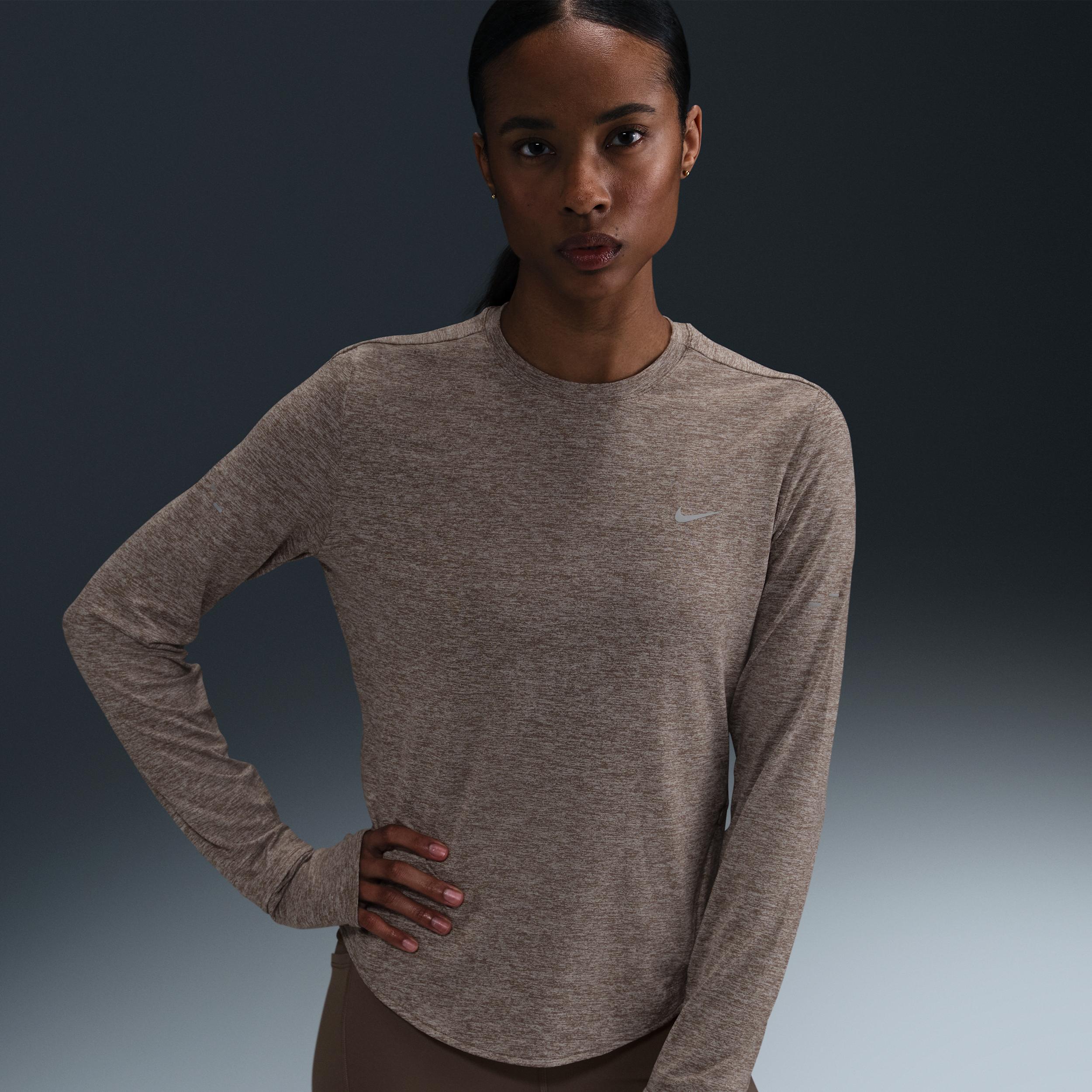 Nike Womens Swift Dri-FIT UV Long-Sleeve Crew-Neck Running Top | HQ0503-010 Product Image
