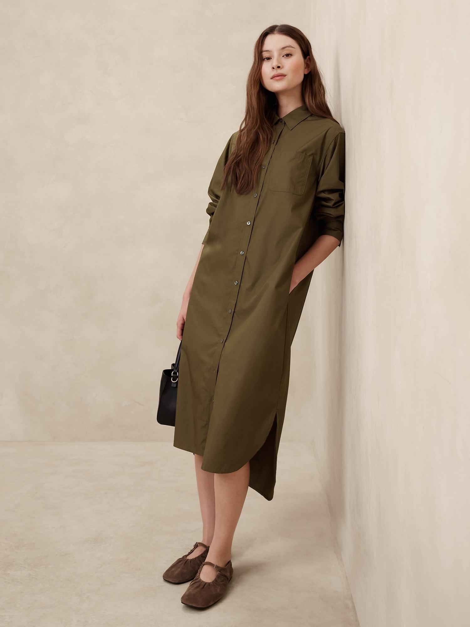Midi Poplin Shirtdress Product Image