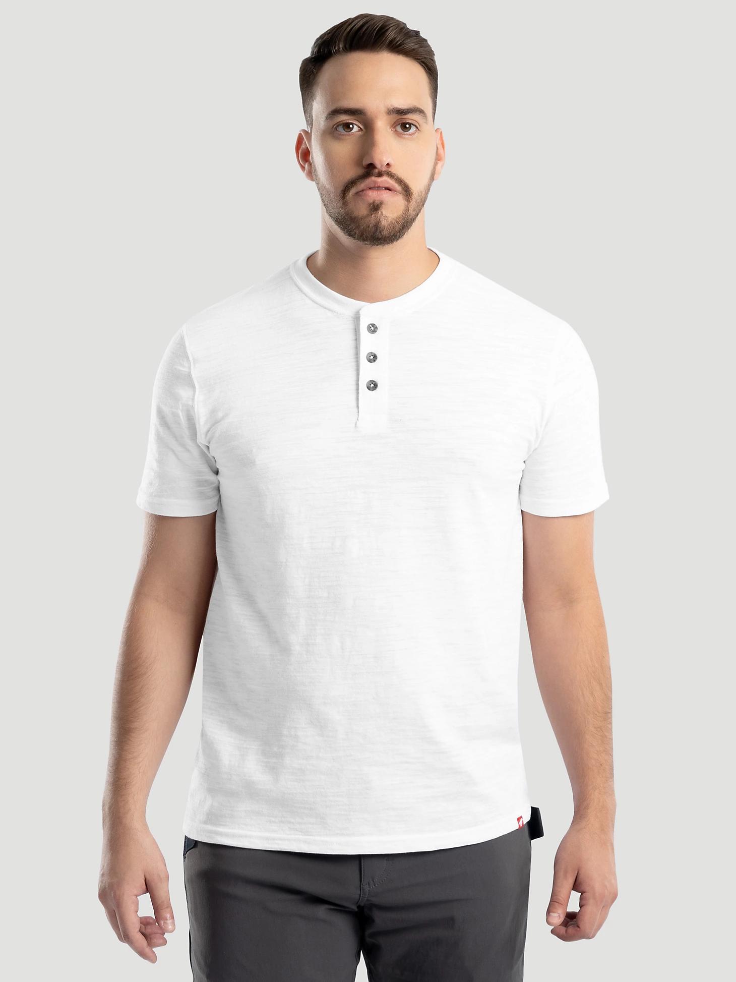 Men's Slub Knit Henley in Bright Product Image