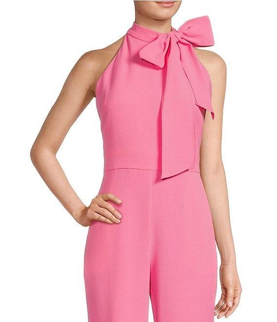 Vince Camuto Sleeveless Bow Tie Mock Neck Jumpsuit Product Image