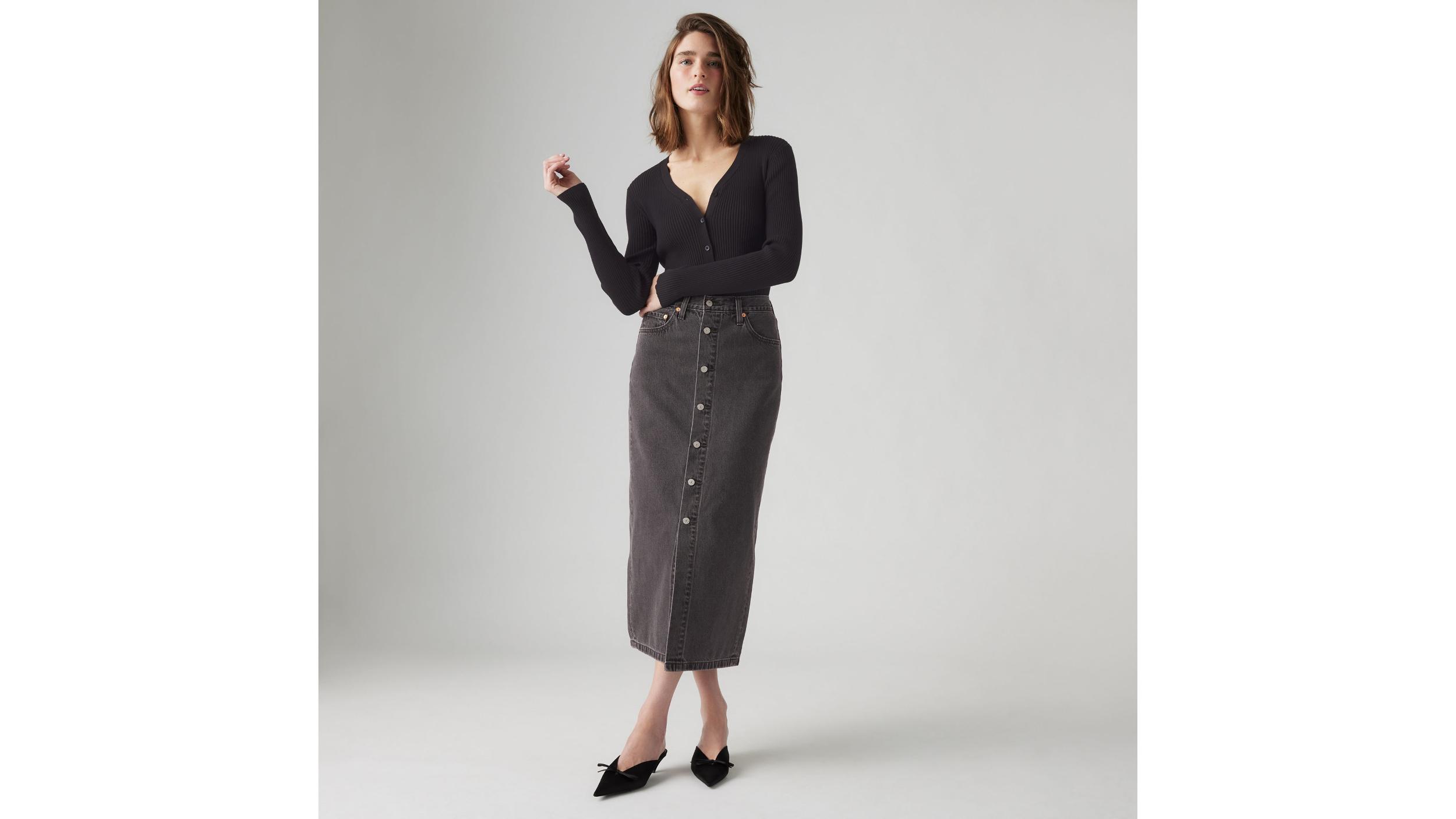 Button Midi Skirt Product Image