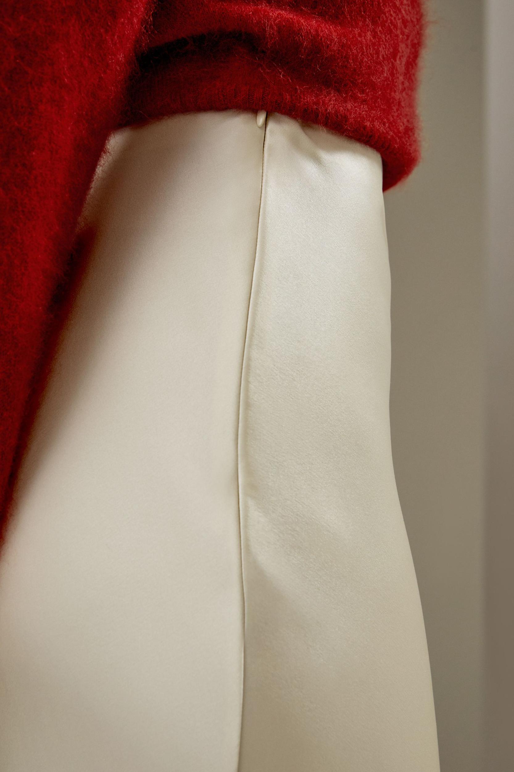 LILYSILK Skirt Silk Long - for Women - Lily White Luxurious Silk Charmeuse - Luxurious Flare Hem Skirt Petite 8 Product Image