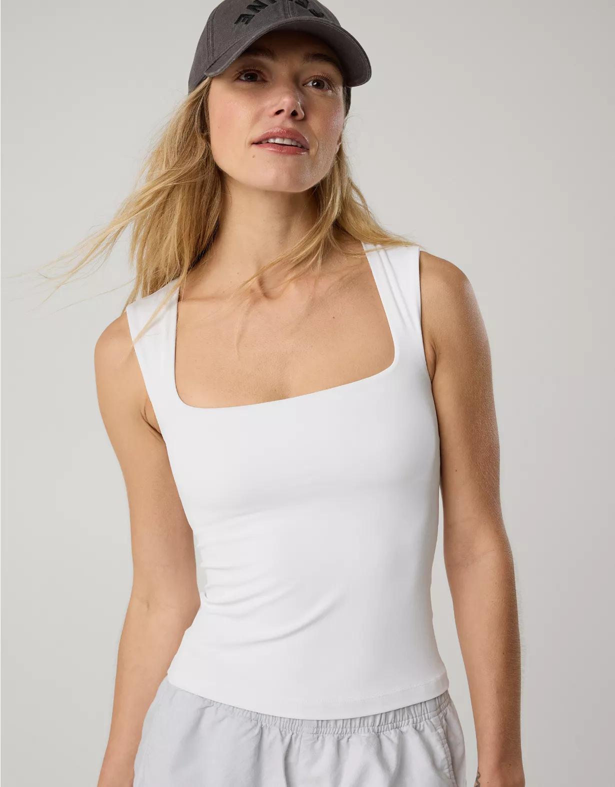 OFFLINE By Aerie Real Me Low Key Square Neck Tank Top Product Image