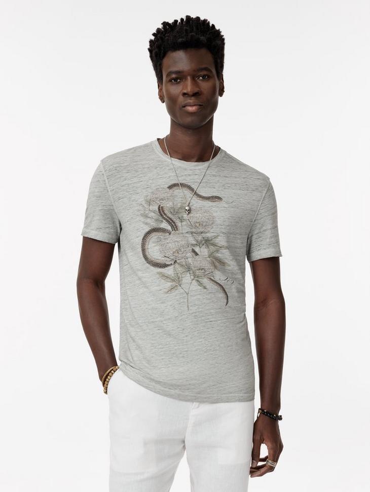 John Varvatos Snake Floral Tee Product Image