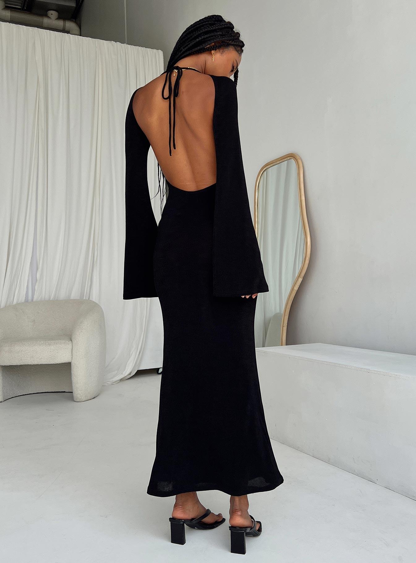 Amersham Long Sleeve Maxi Dress Black Product Image