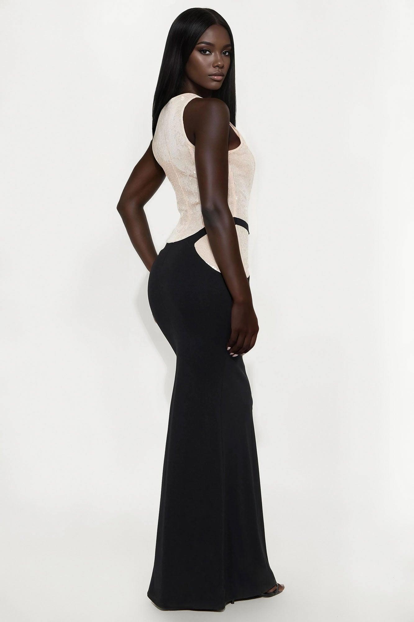 Sparkling Blush Maxi Dress - Black/combo Female Product Image