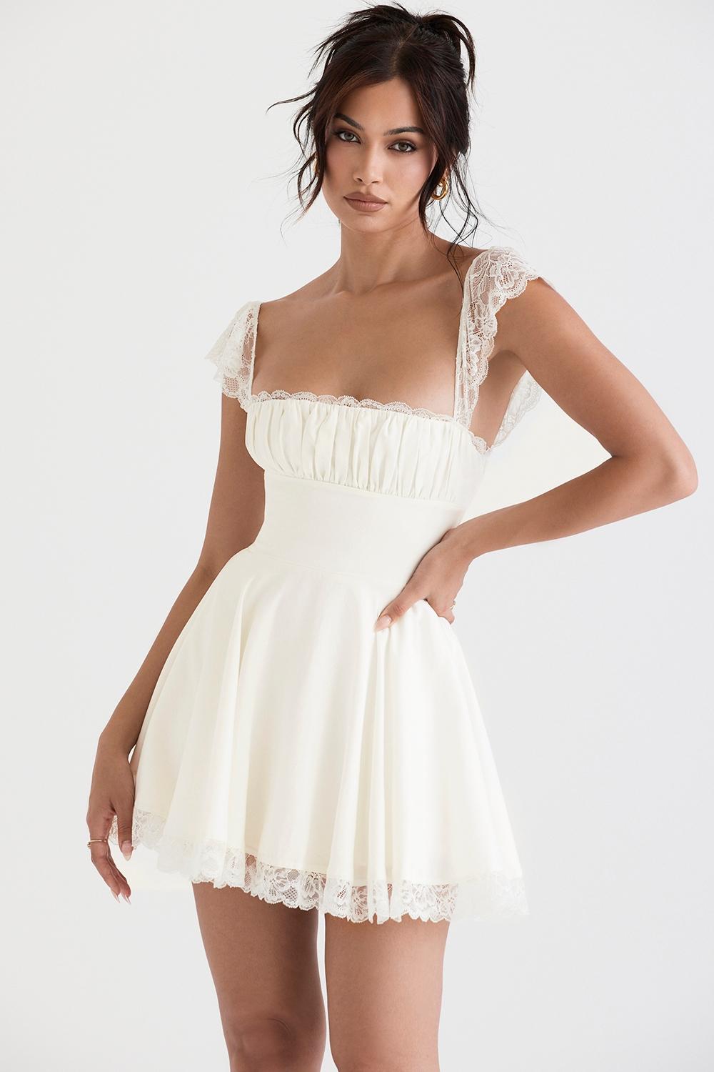 Kaia  ivory a-line mini dress Product Image