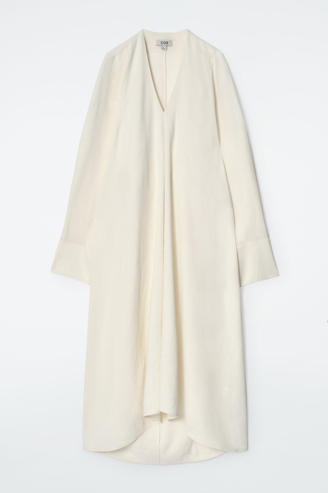 V-NECK LINEN SHIRT DRESS Product Image