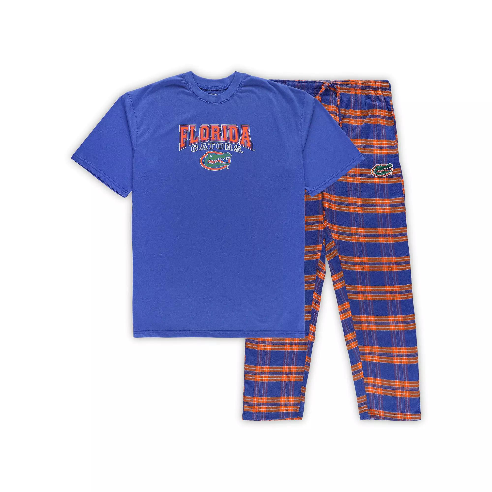 Mens Profile Royal/Orange Florida Gators Big & Tall 2-Pack T-Shirt & Flannel Pants Set Product Image