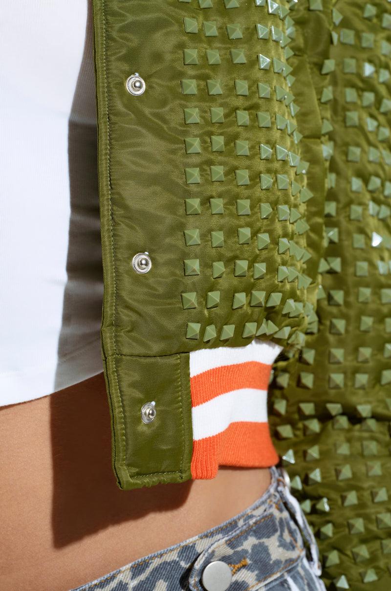 CHILL PILL STUDDED BOMBER Product Image