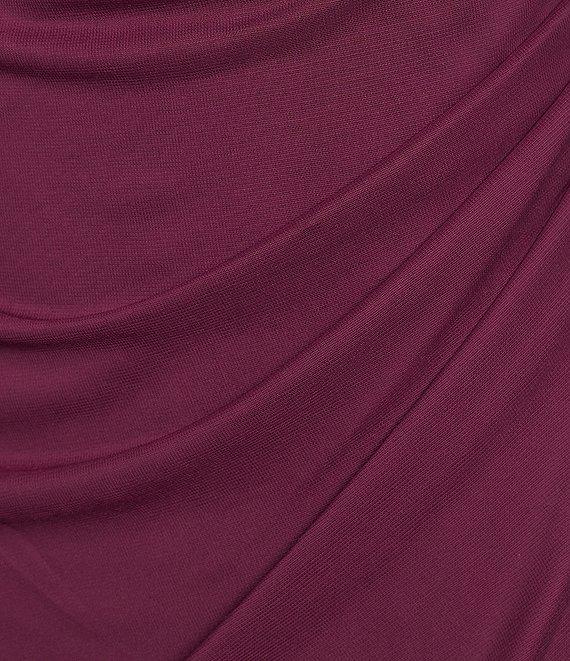 Alex Evenings Petite Size Lace Soutache Bodice V-Neck Short Sleeve Cascade Ruffle Empire Waist Dress Product Image