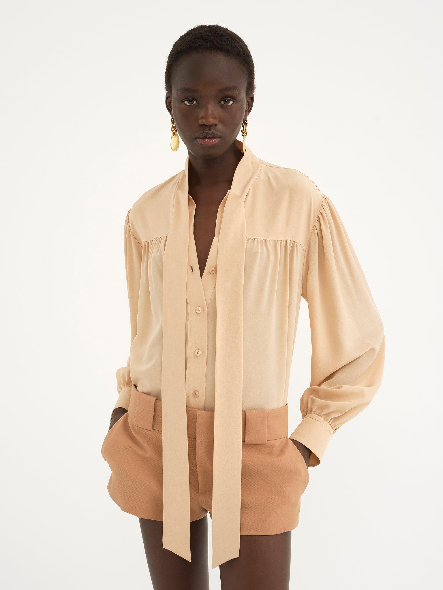 Lavallière blouse in crêpe de chine Product Image