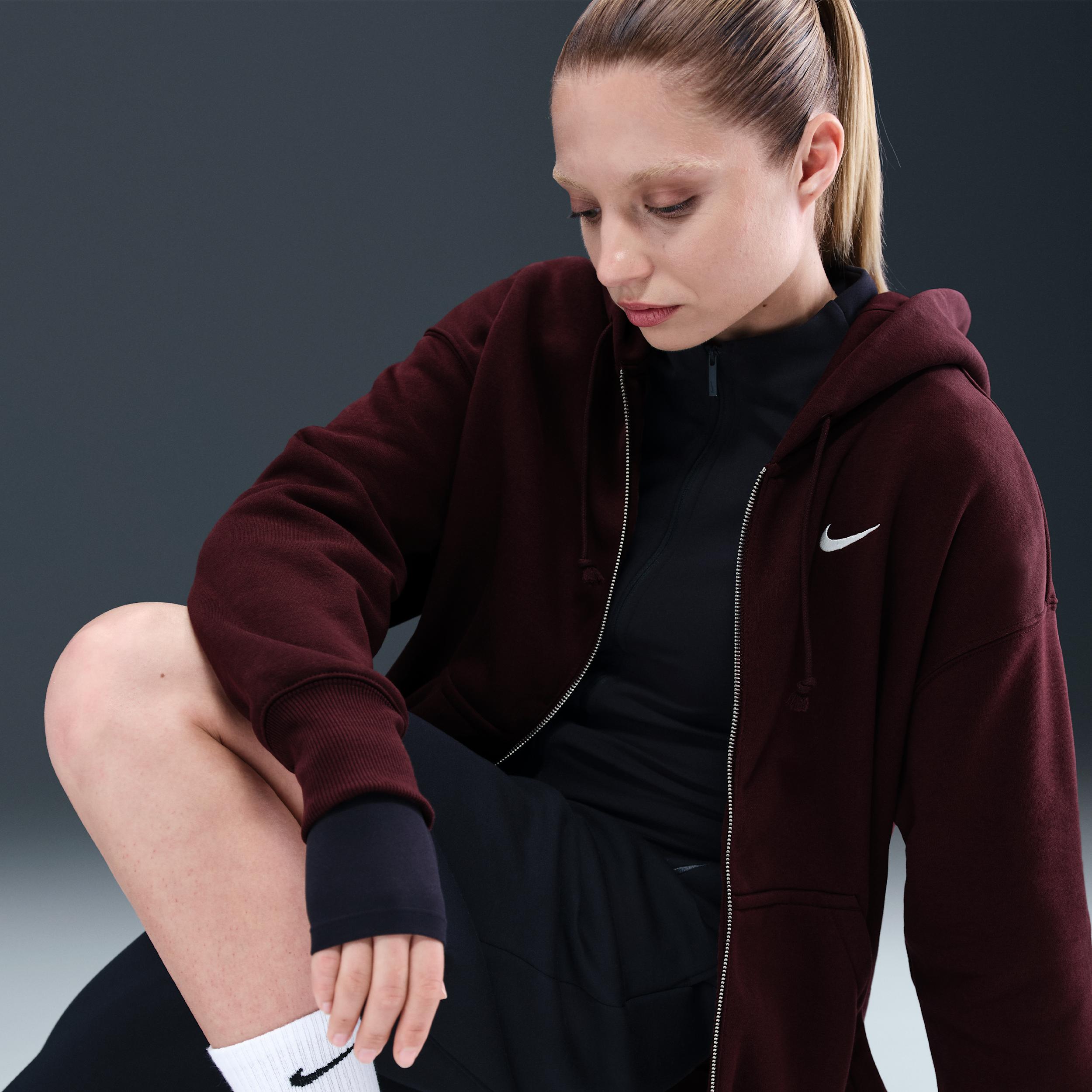 Womens Nike Sportswear Phoenix Fleece Oversized Full-Zip Hoodie | DQ5758-654 Product Image