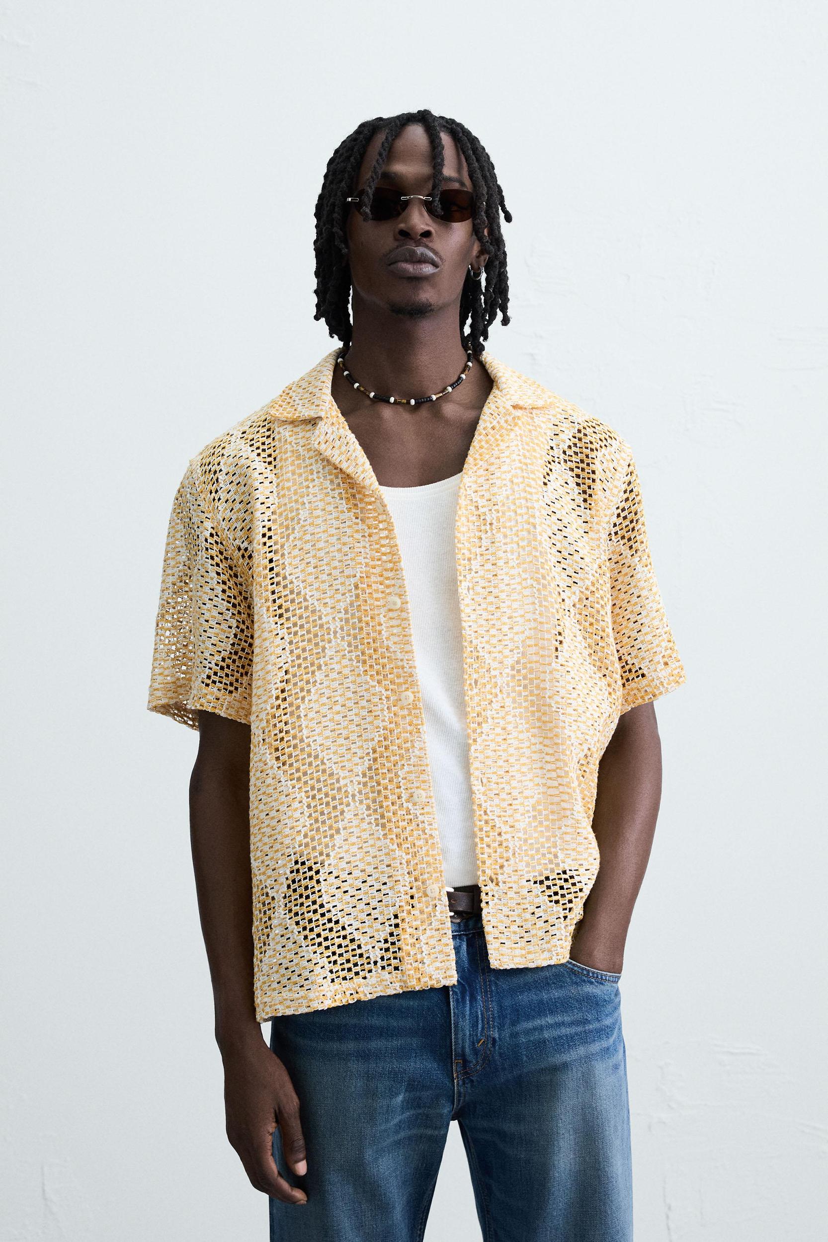 TEXTURED CROCHET SHIRT Product Image