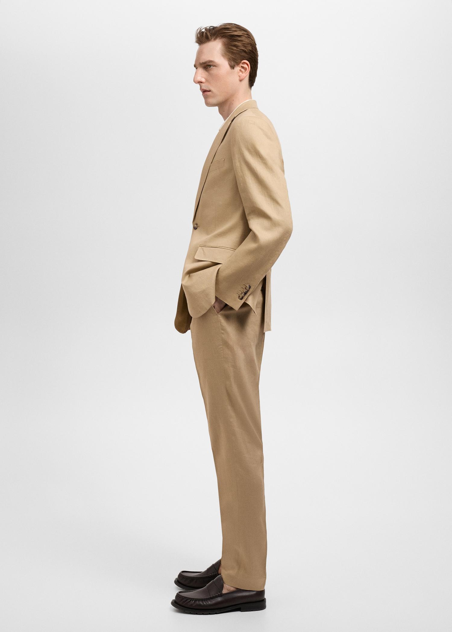 Amalfi 100% linen slim-fit suit pants - Men | MANGO USA Product Image