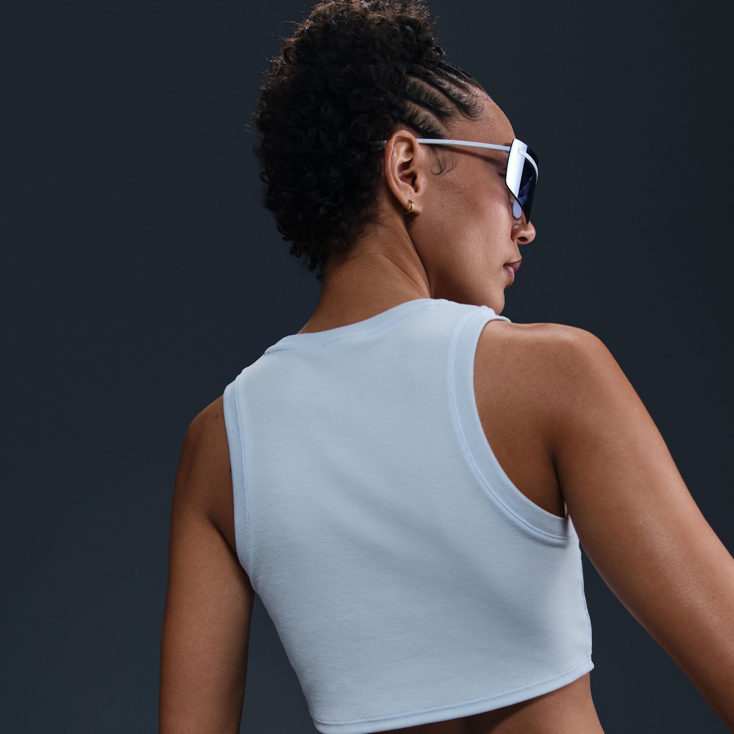 Womens Nike Sportswear Chill Knit Tight Cropped Mini-Rib Tank Top | FB8279-423 Product Image