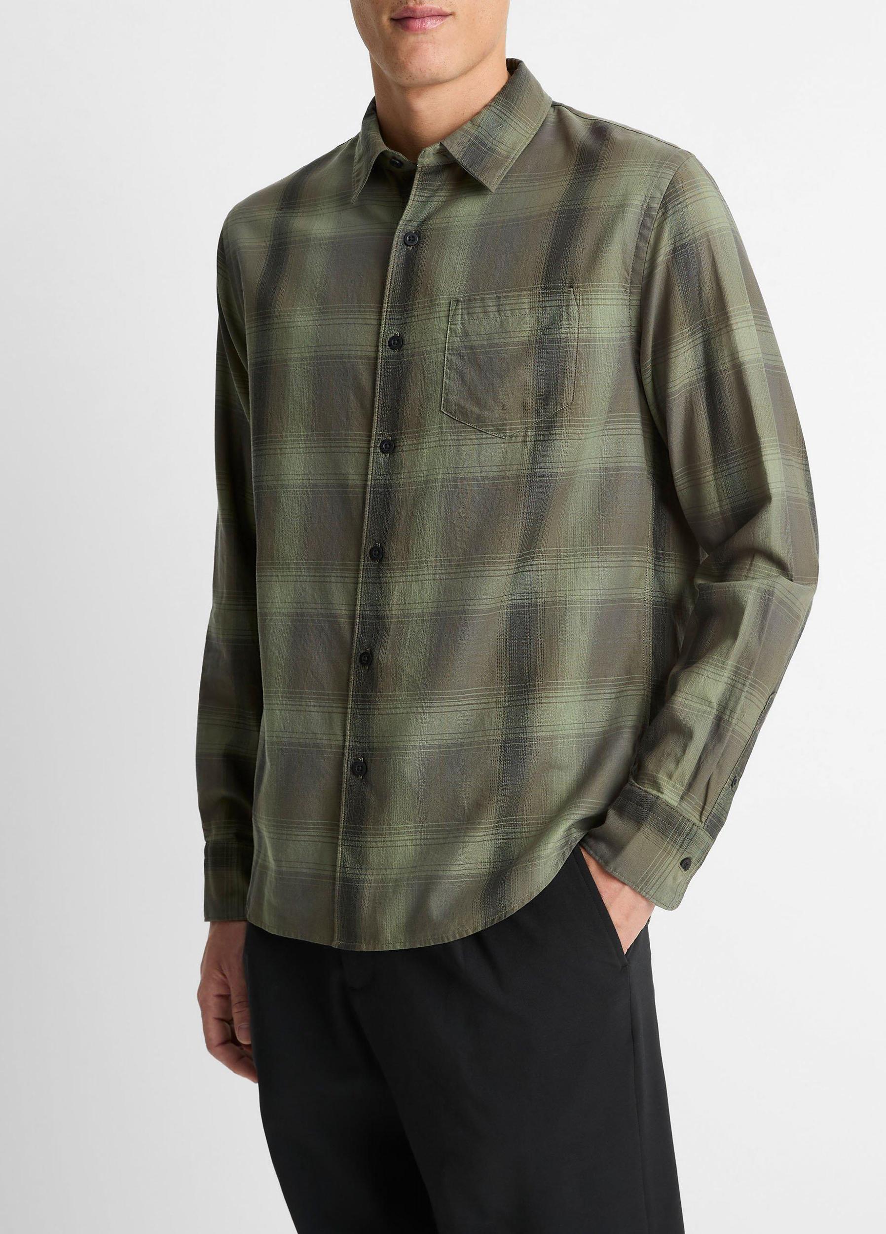 Sandalwood Plaid Cotton Button-Front Shirt Product Image