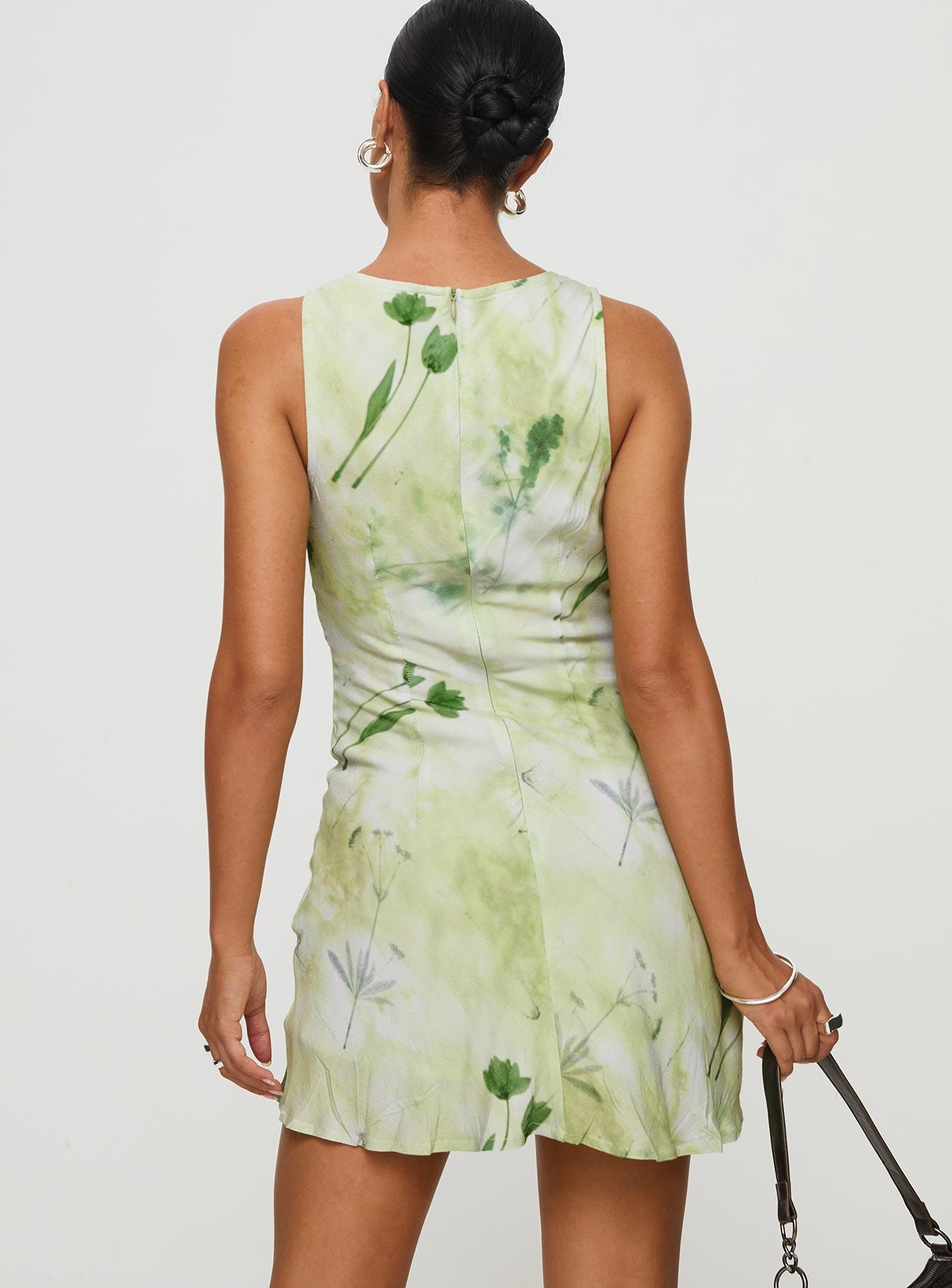 Vivre Mini Dress Green Floral Product Image