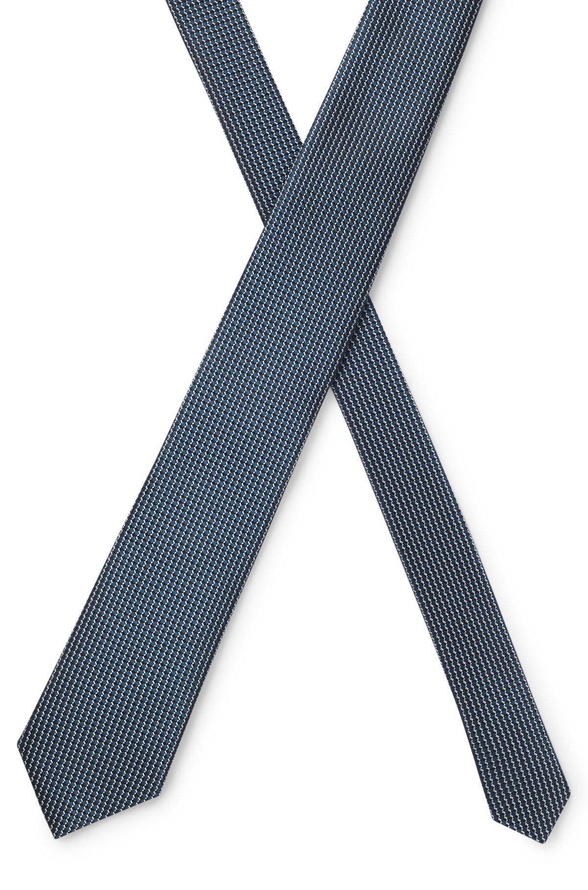 BOSS - Silk tie with micro pattern - Turquoise Product Image