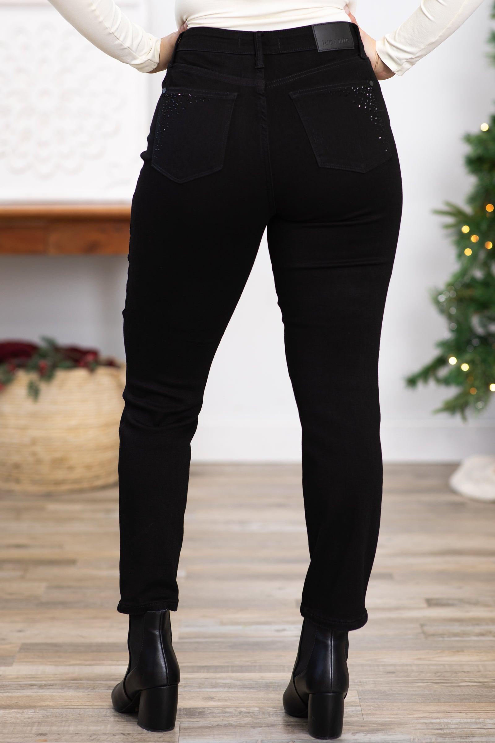 Judy Blue Black Rhinestone Embellished Jeans Product Image