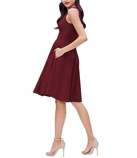 Dress the Population Catalina Crepe V-Neck Sleeveless A-Line Dress Product Image