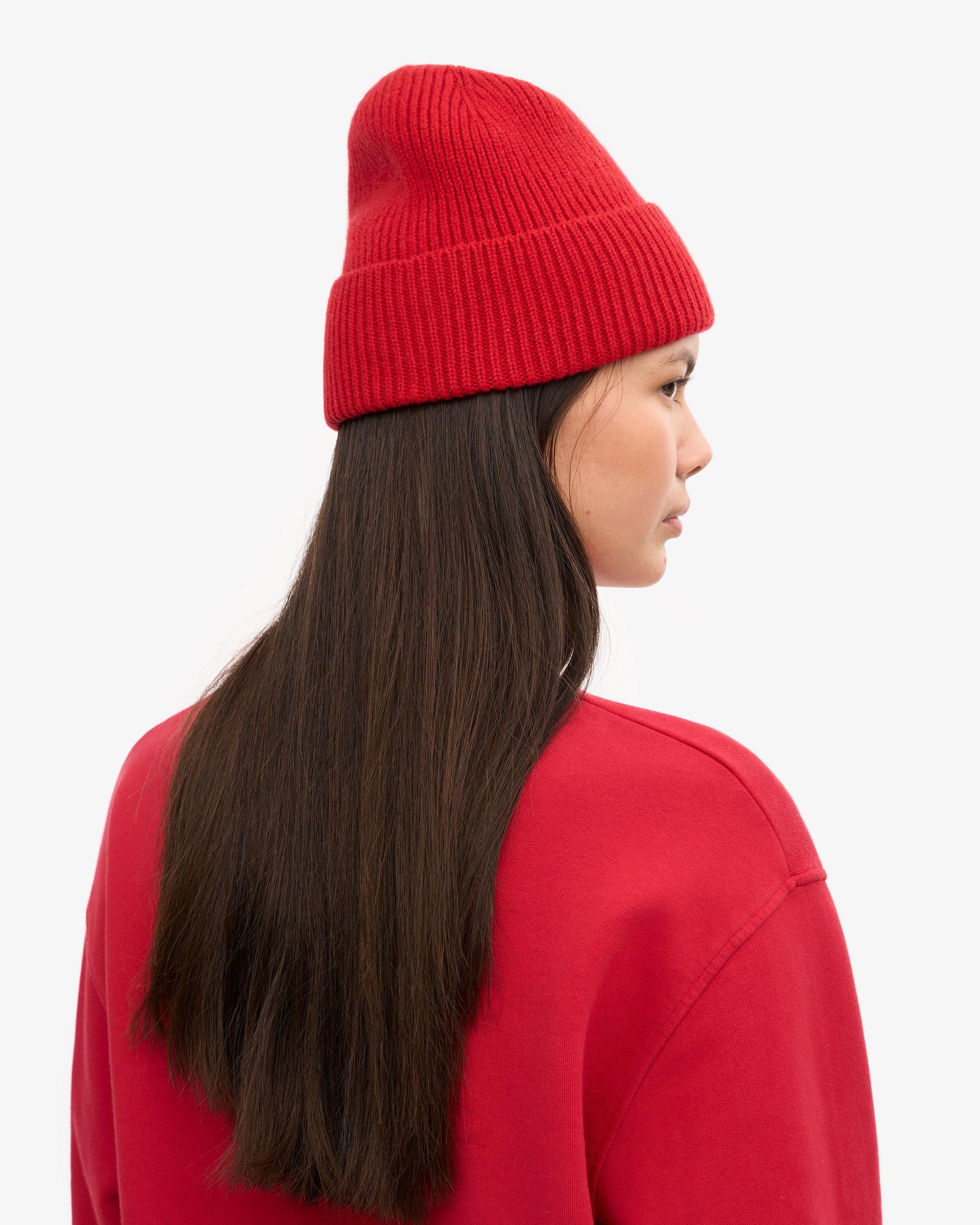 Merino Wool Beanie - Scarlet Red Product Image
