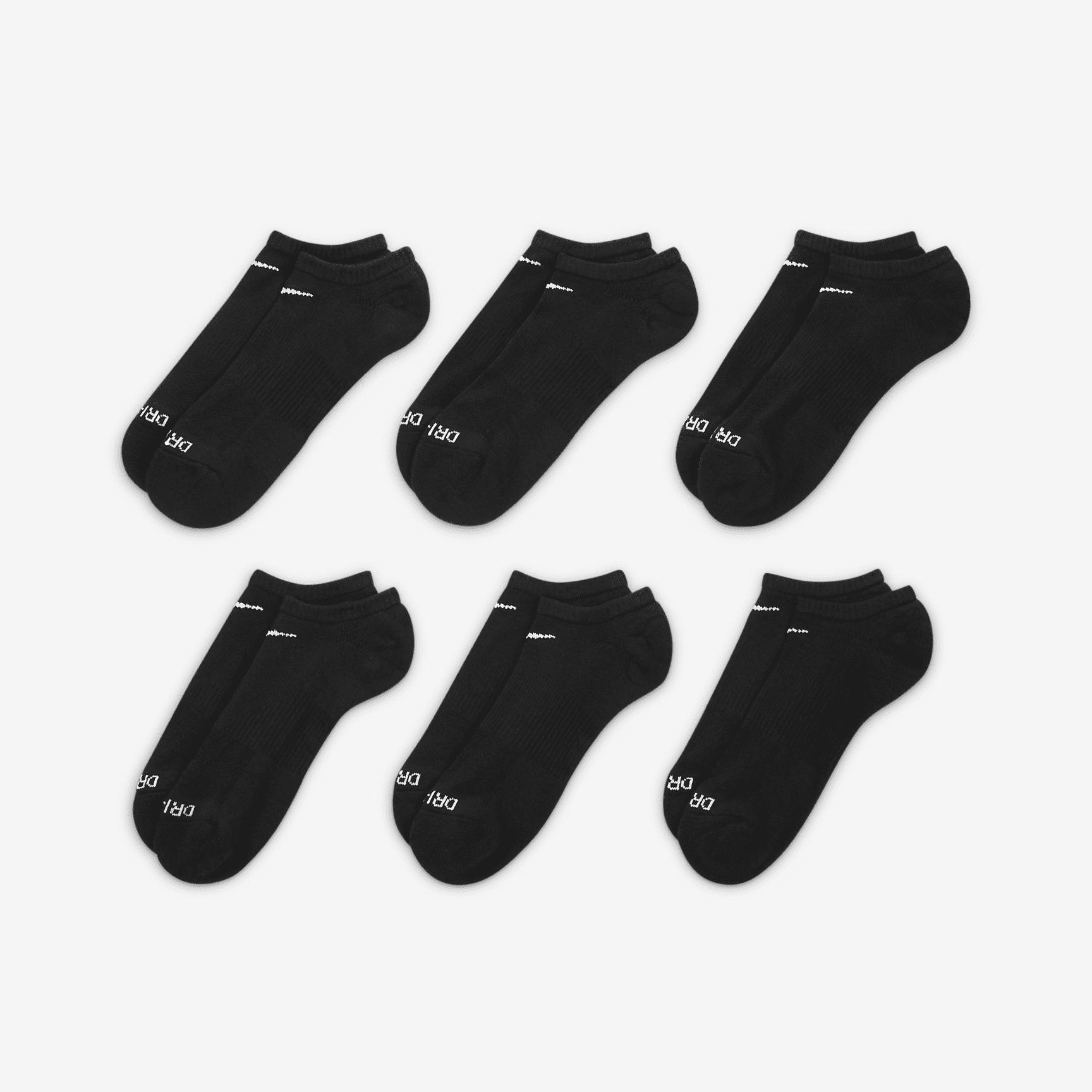 Nike Mens Everyday Plus Cushioned Training No-Show Socks (6 Pairs) | SX6898-010 Product Image