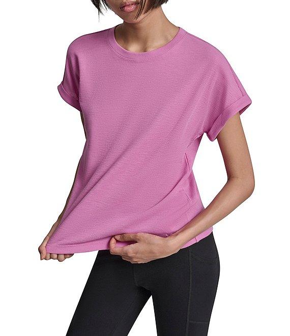 DKNY Sport by Donna Karan Mini Waffle Crew Neck Short Sleeve T-Shirt Product Image