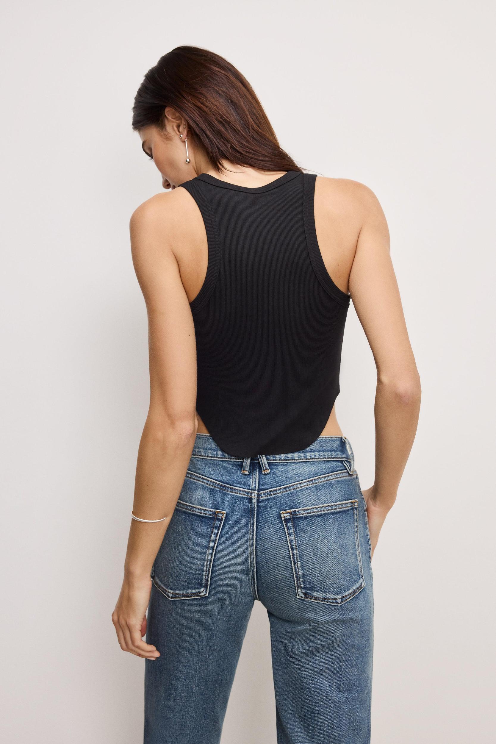 LIGHTWEIGHT RIB RACER TANK | BLACK001 Product Image