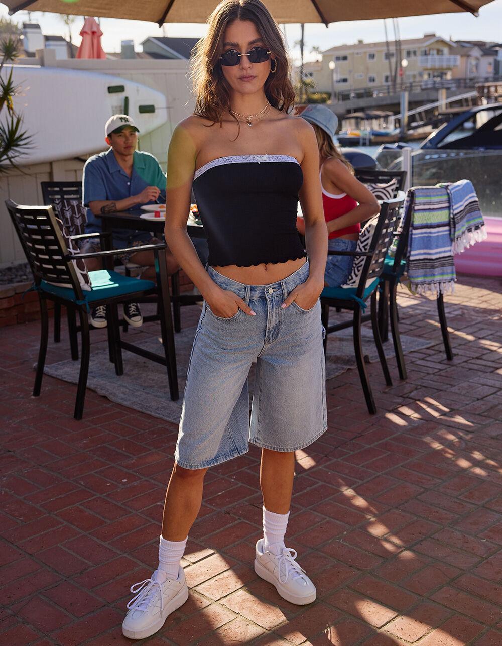RSQ Womens Baggy Carpenter Jorts - LIGHT WASH Product Image