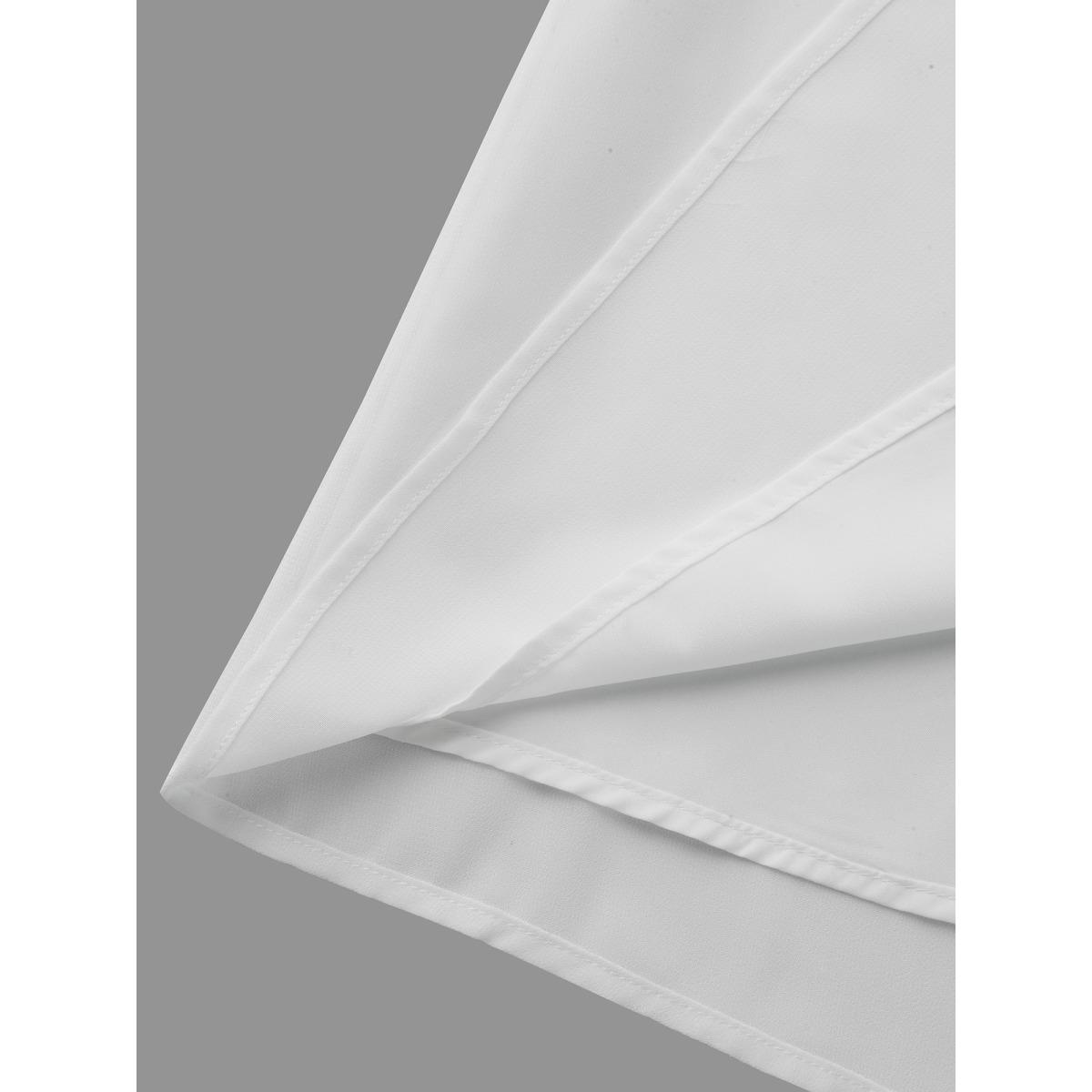 Plus Size Opticwhite Dreamy Lace Neck Flared Sleeve Chiffon Blouse Women Elegant Elbow-length sleeve Stand-up collar Everyday Blouses BloomChic 30/6X Product Image