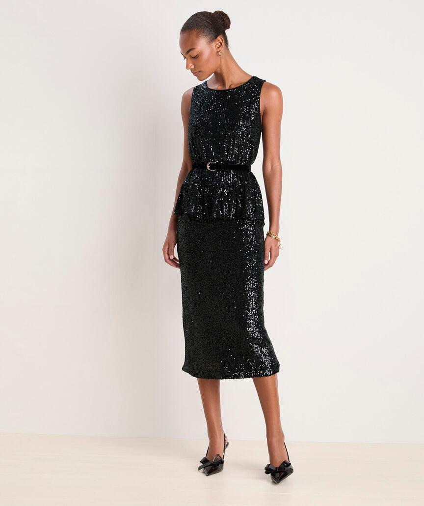 Sequin Peplum Top Product Image