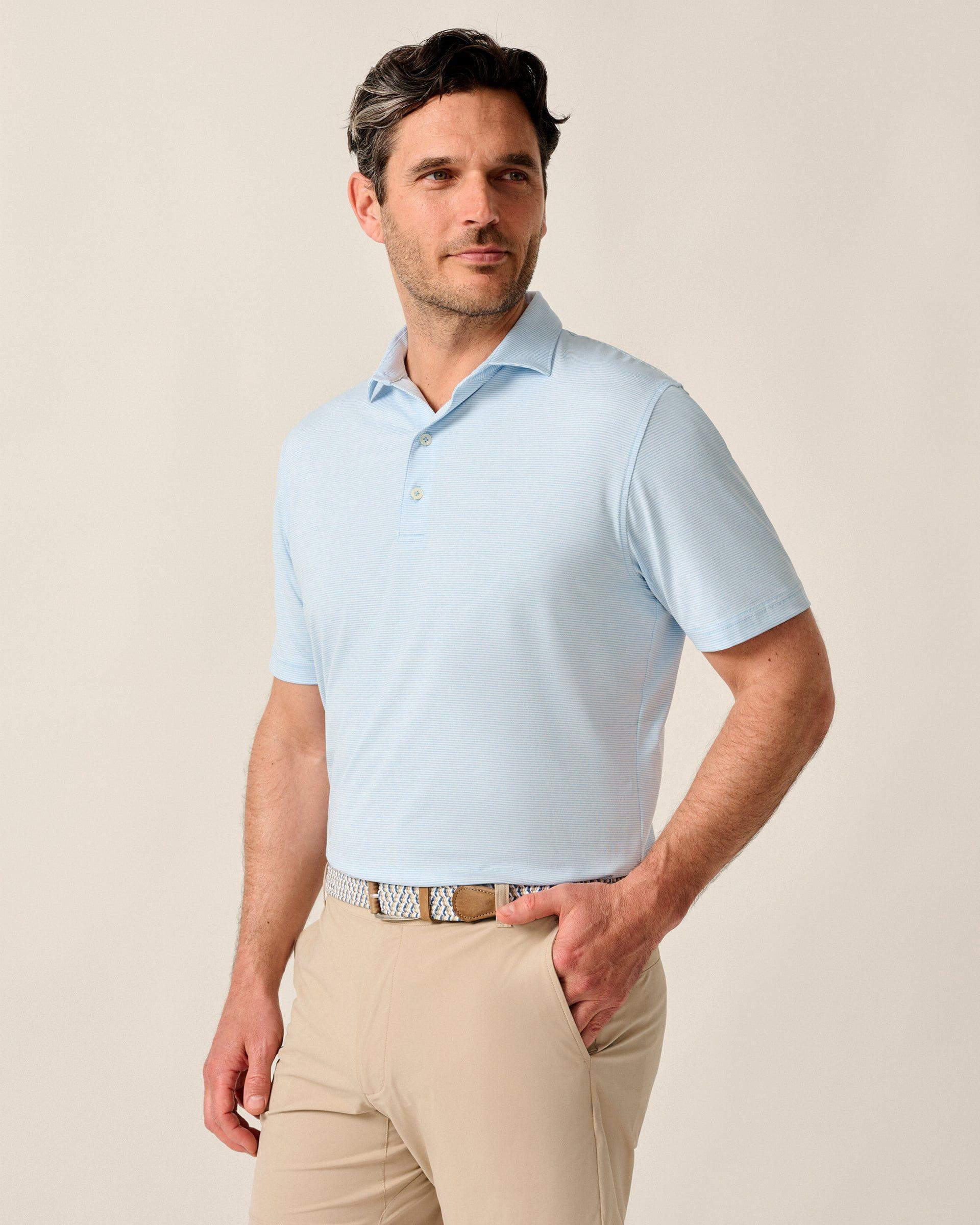 PerryGolf Performance Jersey Polo - Lyndonn Stripe Product Image