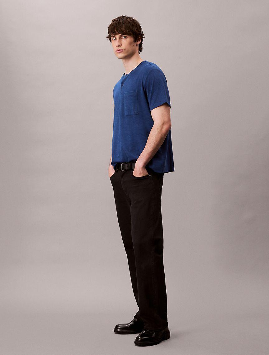 Cotton Relaxed Henley T-Shirt  Product Image