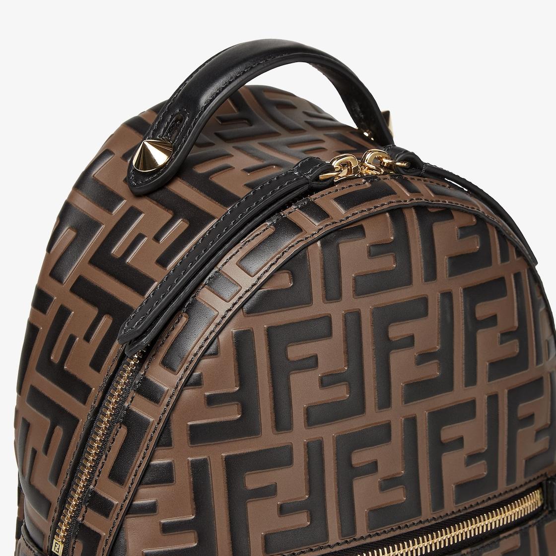 Mini BackpackBrown leather FF backpack Product Image